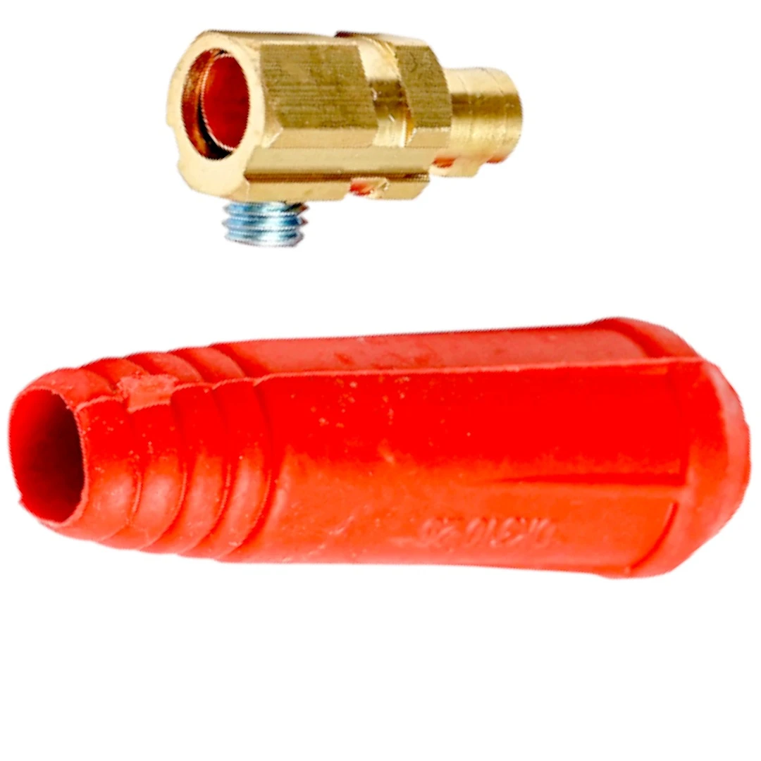 Conector rosu, cupru, tip mama, diametru 9 mm, pentru sudura, diametru cablu 10-25 mm - 