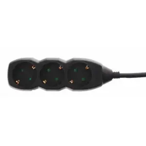 Prelungitor 3 prize 3M, cablu 3x1.5mmp, negru, Well - Achizitioneaza cablu prelungitor, securizat pentru electronicele locuintei tale
