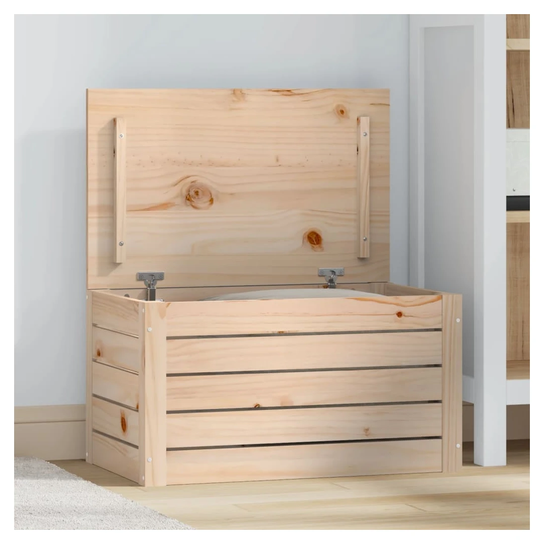 Cutie de depozitare, 59,5x36,5x33 cm, lemn masiv de pin - Această cutie de depozitare ajută la simplificarea organizării casei, la reducerea și ascunderea dezordinii din casa dvs. Lemn masiv de pin: Lemnul ma...