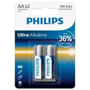Baterii Philips Ultra Alkaline AA, 2 buc - 