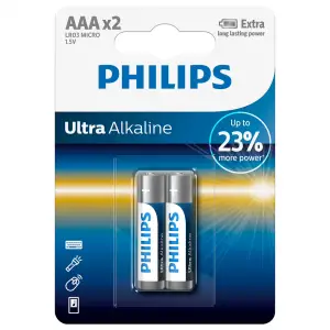 Baterii Philips Ultra Alkaline AAA, 2 buc - 