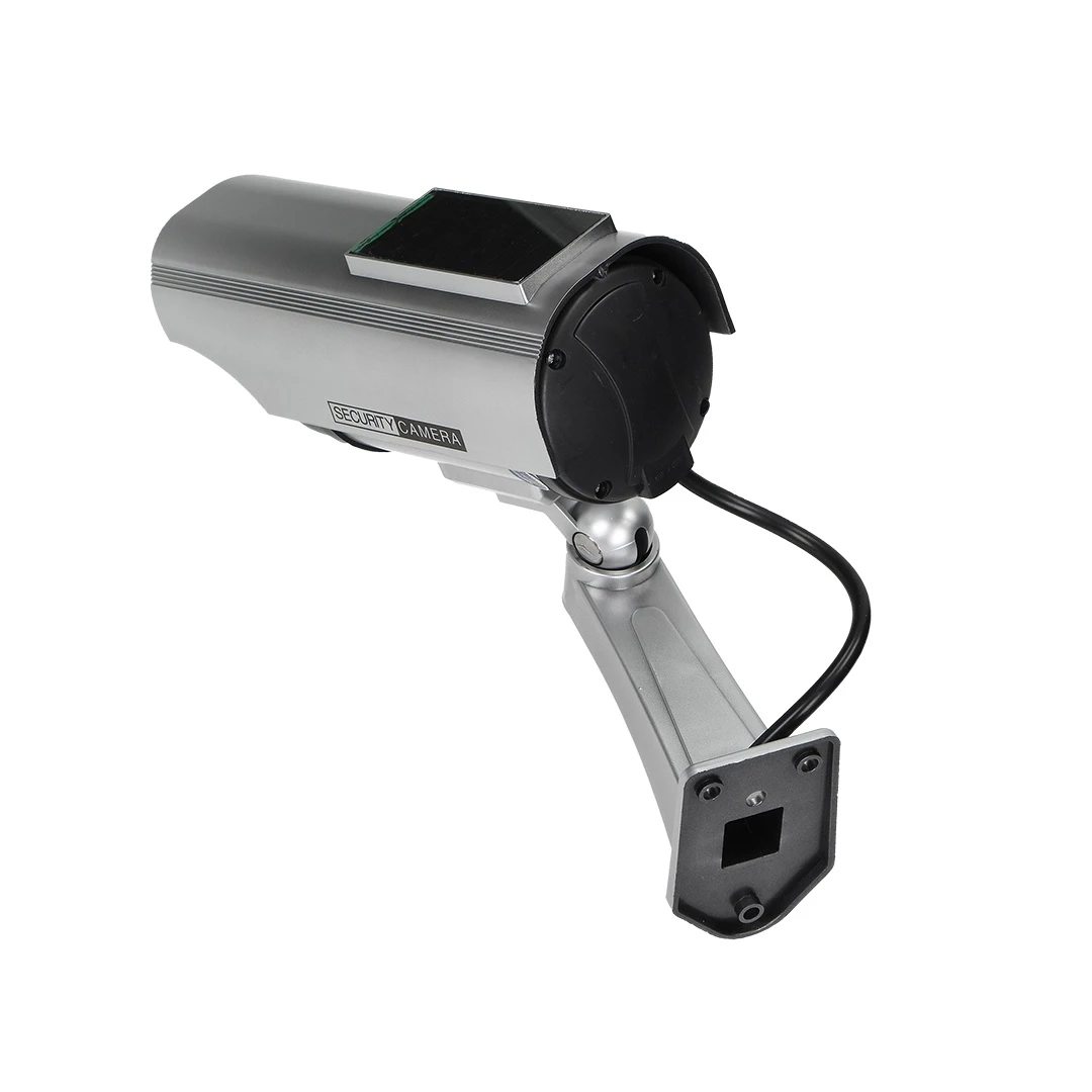 Camera supraveghere dummy CCTV ORNO OR-AK-1207/G, LED intermitent, panou solar, gri - 
