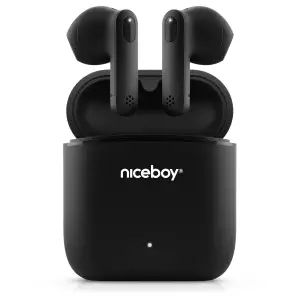 Casti audio in-ear Niceboy HIVE Beans, True Wireless, Bluetooth 5.0, Microfon, asistent vocal, control tactil, IPX4, autonomie de pana la 20 ore, negru - 