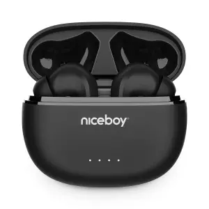 Casti audio in-ear Niceboy HIVE Pins ANC 3, True Wireless, Bluetooth 5.3, Active Noise Cancelling, Microfon, asistent vocal, mod Gaming, mod Ambient, aplicatie mobila, control tactil, IPX4, incarcare rapida, autonomie de pana la 40 ore, negru - 