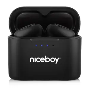 Casti audio in-ear Niceboy HIVE Podsie 3, True Wireless, Bluetooth 5.1, Noise Reduction, Microfon, asistent vocal, mod Gaming, aplicatie mobila, control tactil, IP54, incarcare rapida, autonomie de pana la 35 ore, negru - 
