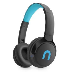 Casti audio over-ear Niceboy HIVE Prodigy 3 Max, Wireless, Bluetooth 5.3, mod Bass Boost, Microfon, pliabile, asistent vocal, aplicatie mobila, IP54, incarcare rapida, autonomie de pana la 42 ore, negru/albastru - 