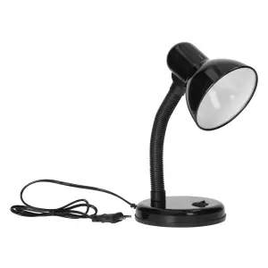 Lampa de birou VIRONE FUPI DL-4/B, E27, 40 W, IP20, cablu 1 m, brat flexibil, otel + plastic, negru - 