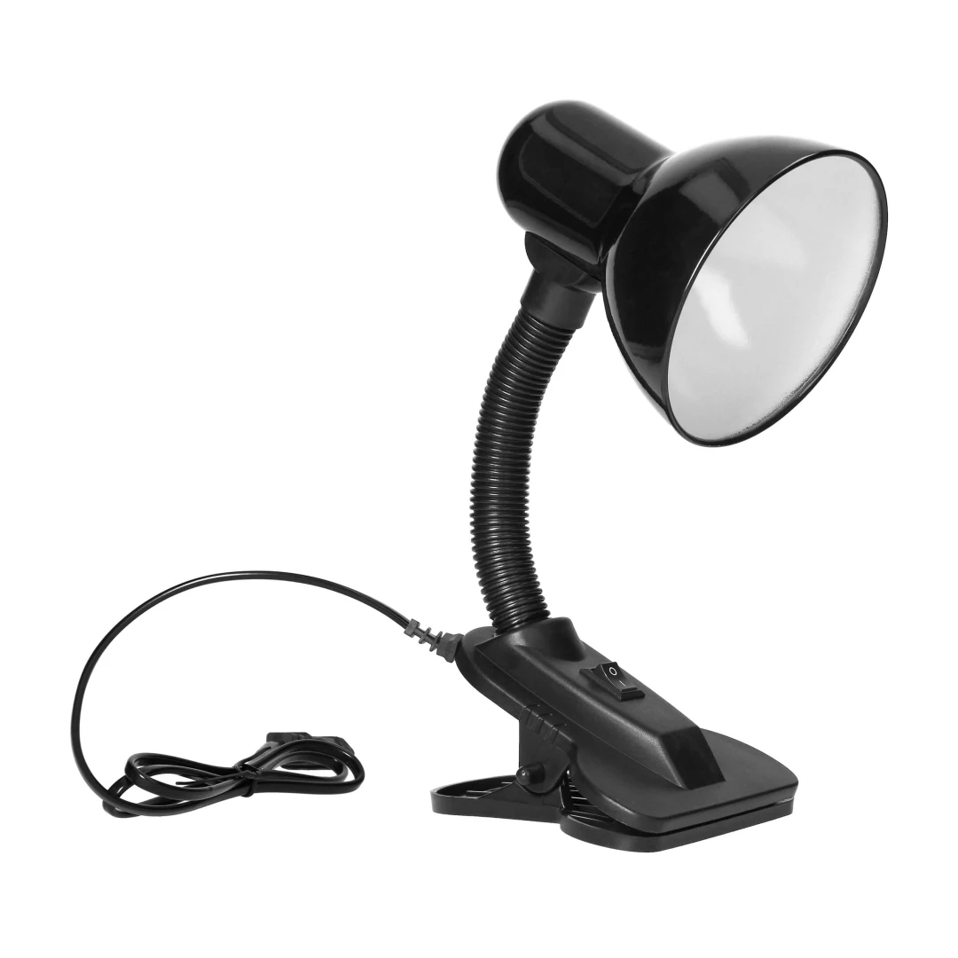 Lampa de birou VIRONE LATSA DL-3/B, E27, 40 W, IP20, brat flexibil cu clema, cablu 1 m, otel + plastic, negru - 