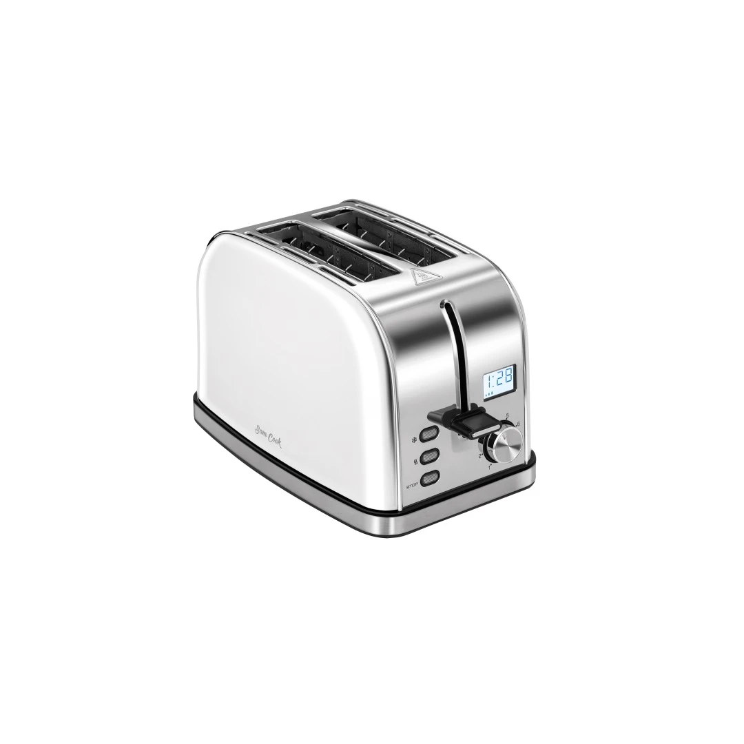 Prajitor de paine SAM COOK PSC-60/W, 950W, 8 niveluri de prajire, ecran LCD, functie de prajire, dezghetare, incalzire, alb - 