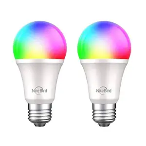 Set 2 becuri inteligente LED Nitebird WB4, 8W, 800lm, 2700K, E27, RGB+W, Smart Bulb - 