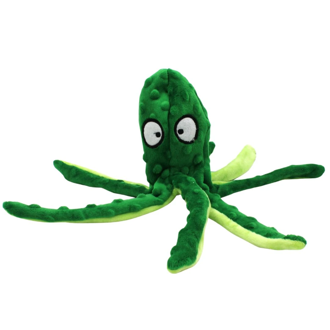 Jucărie caracatiță verde cu sunet pentru câini - 