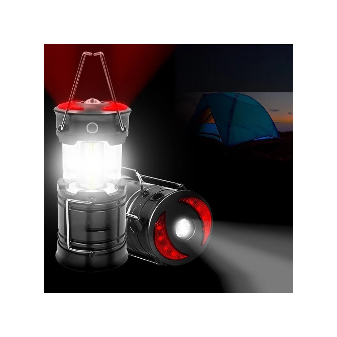 Lampa Turistica LED, 3in1, extensibila, 4 moduri de lucru (cort, tabara, camping, rulota, calatorii, expeditii) - 