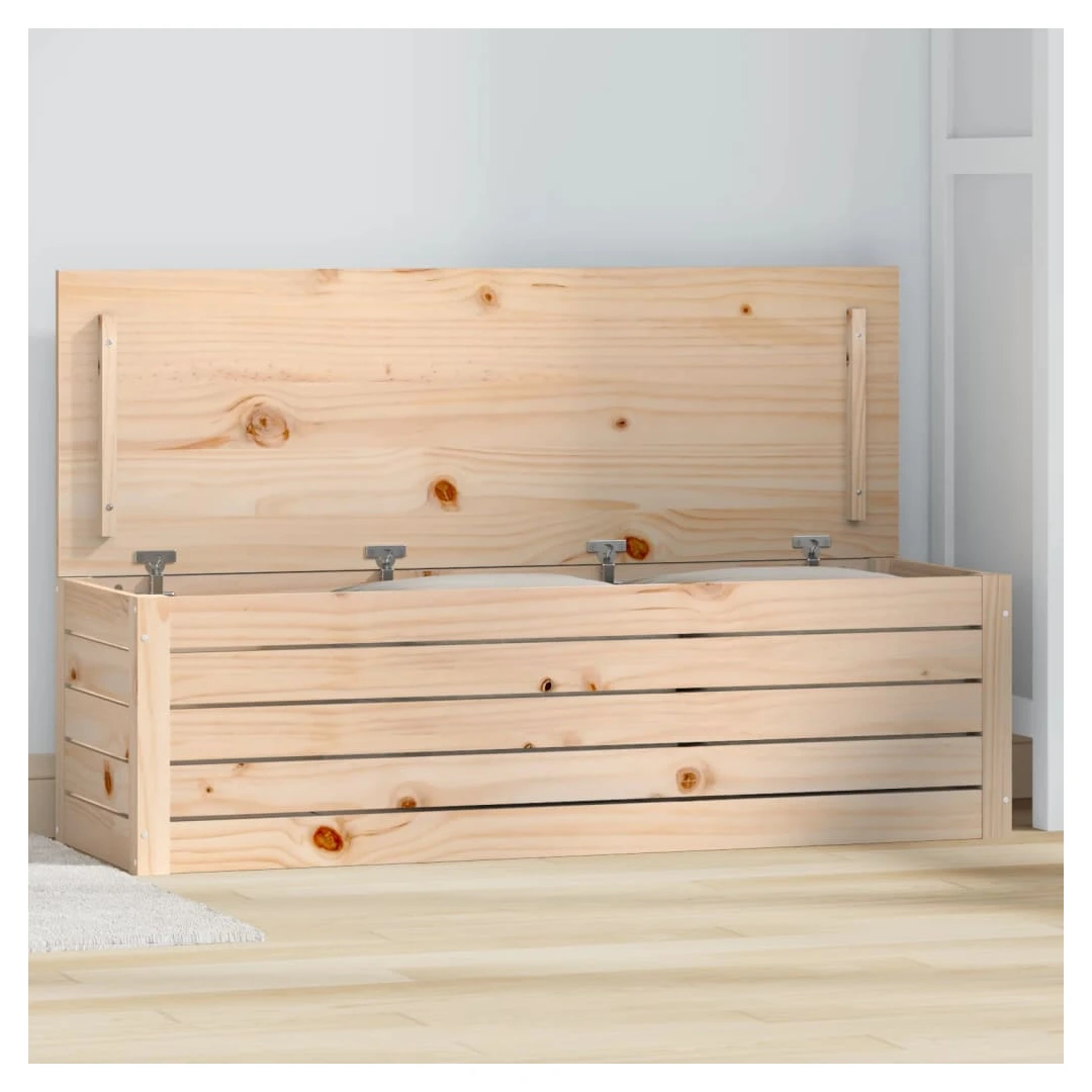 Cutie de depozitare, 109x36,5x33 cm, lemn masiv de pin - Această cutie de depozitare ajută la simplificarea organizării casei, la reducerea și ascunderea dezordinii din casa dvs. Lemn masiv de pin: Lemnul ma...