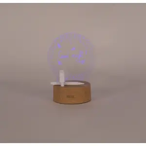 Lampa decorativa 3D halber cu mesaj personalizabil tip Glob cu marker inclus, Lemn - 