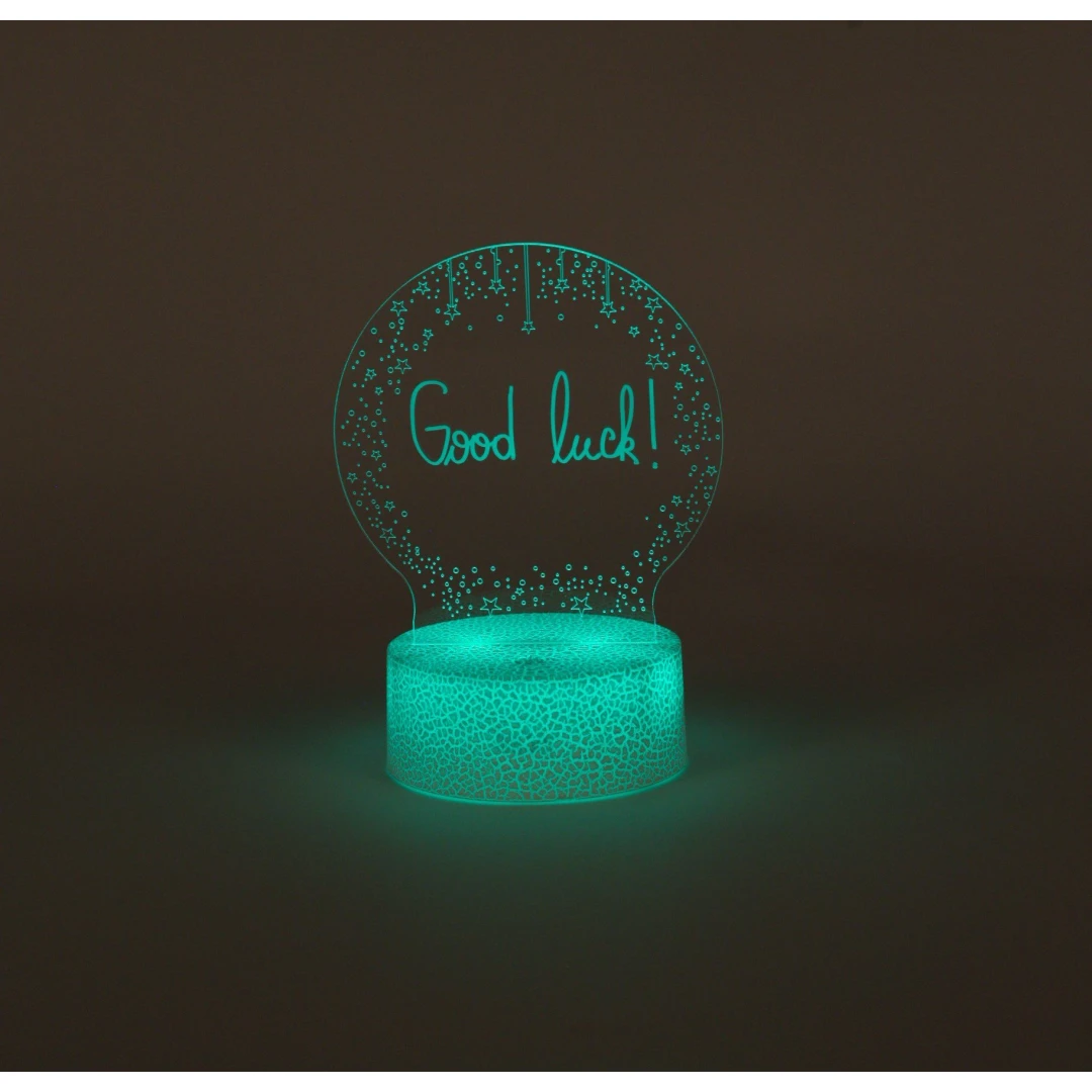 Lampa decorativa 3D halber cu mesaj personalizabil tip Glob cu marker inclus, Alb - 