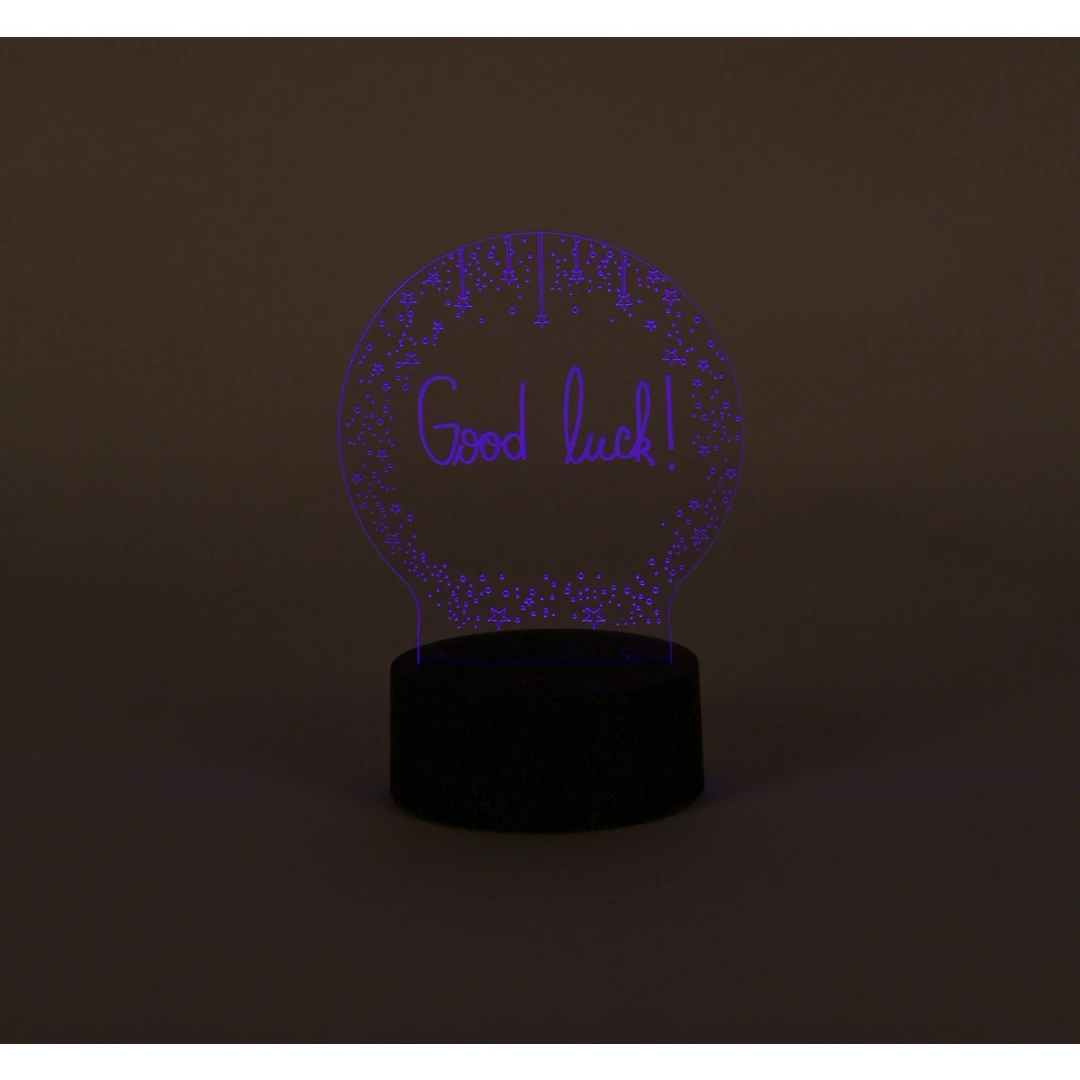 Lampa decorativa 3D halber cu mesaj personalizabil tip Glob cu marker inclus, Negru - 