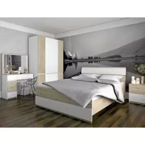 DORMITOR LAURA SONOMA+ALB - Iti prezentam mobilier dormitor, dulap 177x58x210cm, pat 160x200cm, culoare sonoma+alb. Pentru mai multe oferte si detalii, click aici.