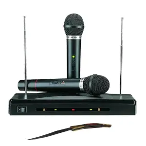Set microfoane wireless si reciever C-05, cutit spaniol cadou - 
