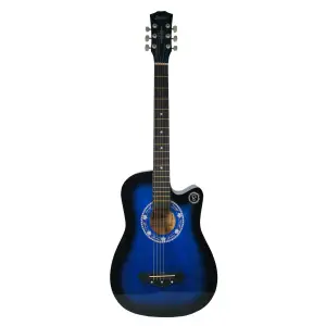 Chitara clasica din lemn IdeallStore®, Cutaway Country Blue, 95 cm, albastru - 