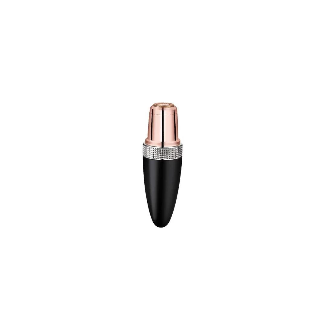 Aparat Ras Electric cu Baterii Femei Mini Epilator Lipstick Glossy, Black - 