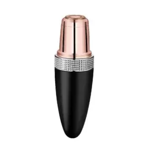 Aparat Ras Electric cu Baterii Femei Mini Epilator Lipstick Glossy, Black - 