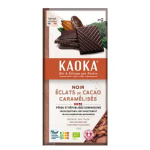 Ciocolată neagră 70% cu boabe de cacao caramelizate 100g - 