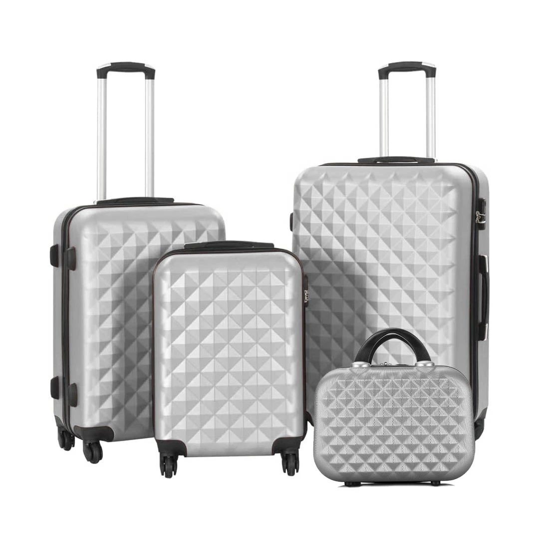 Set valiza de calatorie cu geanta cosmetica, in mai multe culori-gri - 