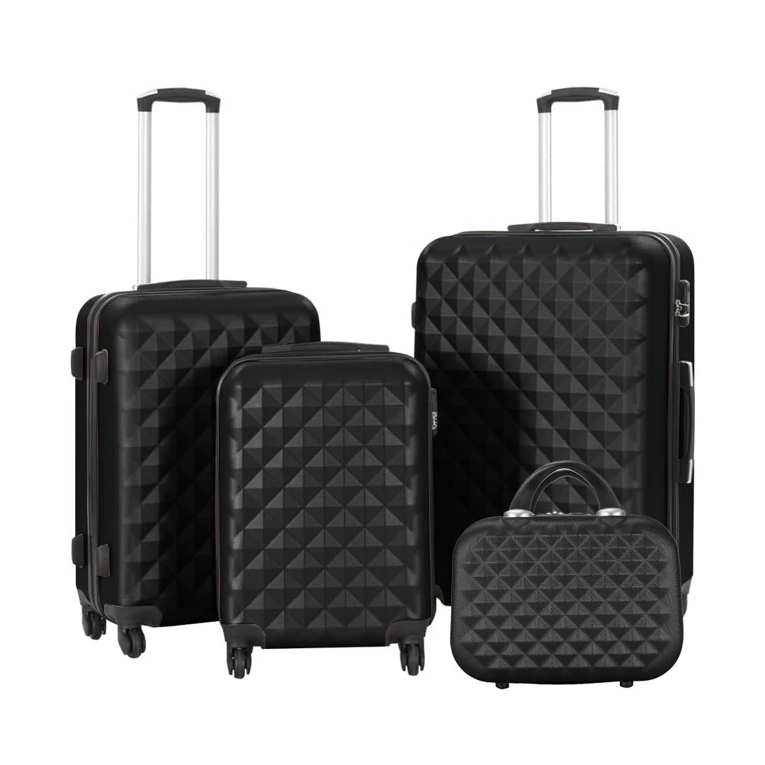 Set valiza de calatorie cu geanta cosmetica, in mai multe culori-negru - 