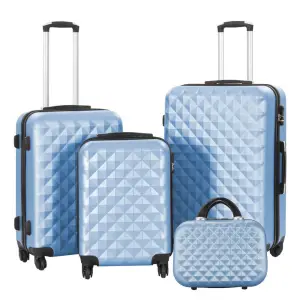 Set valiza de calatorie cu geanta cosmetica, in mai multe culori-albastru otel - 