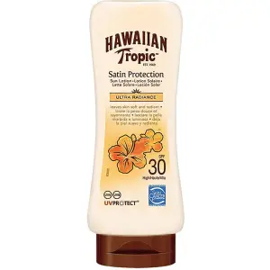 Lotiune hidratanta pentru corp cu textura lejera, Hawaiian Tropic Satin Ultra Radiance SPF30, 180 ml - 