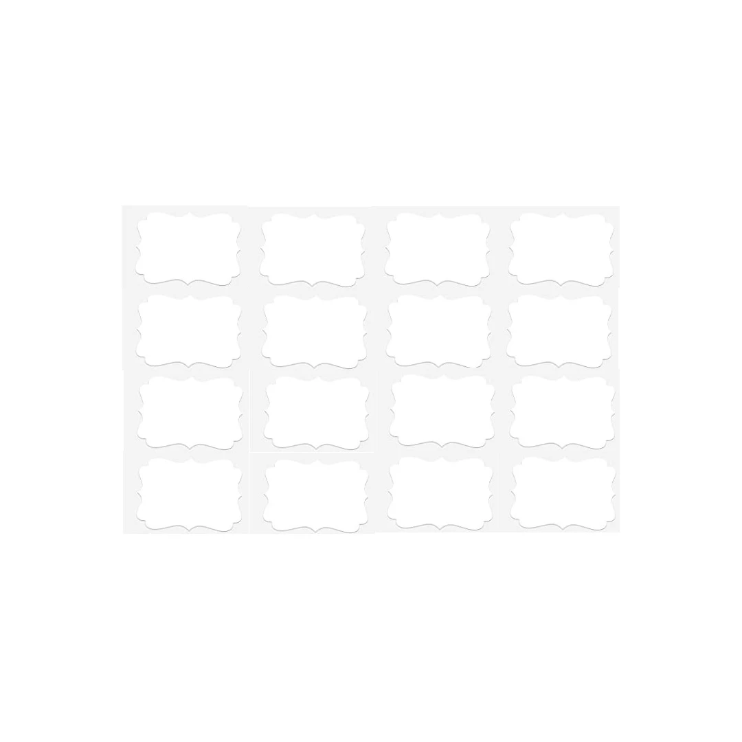 Set 40 Etichete autoadezive, albe, de scris cu markerul, model 1, 4x8 cm - 