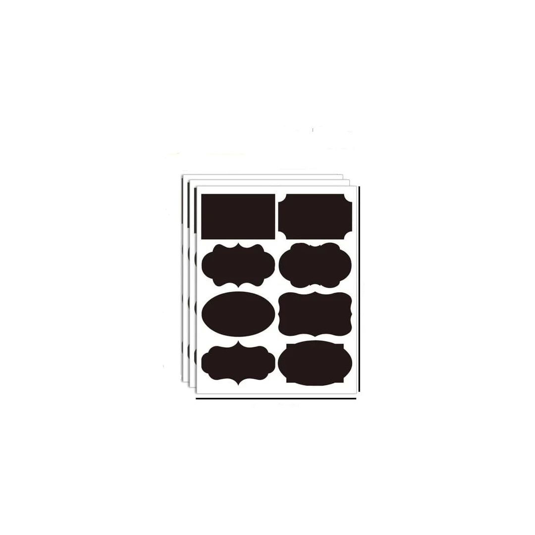 Set 40 Etichete autoadezive, negre, diverse forme, 3.5 x 5 cm - 