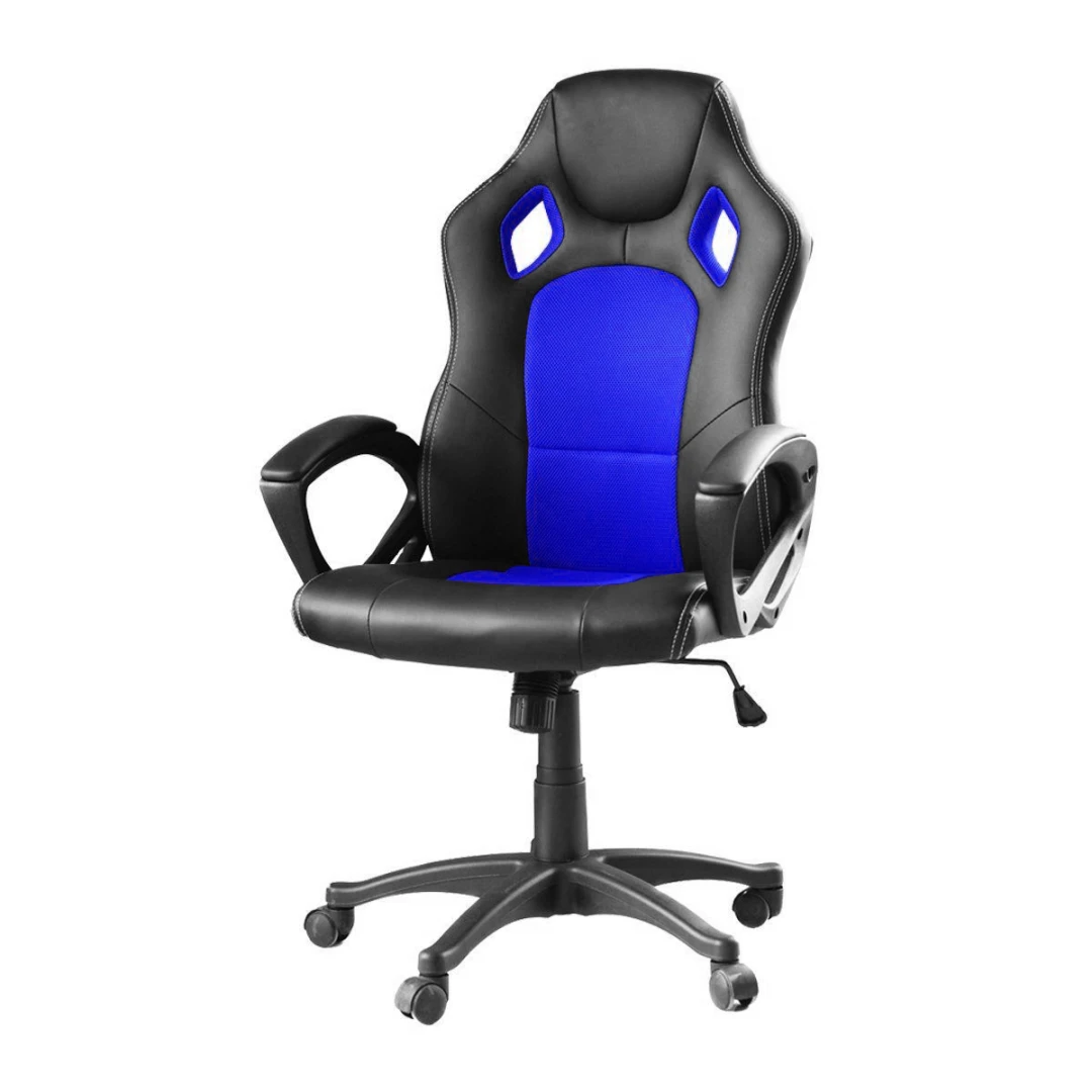 Scaun gamer Basic cu spatar color, Albastru - 