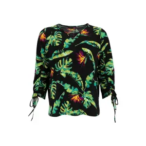 Bluza de dama cu imprimeu tropical, multicolor, S - 
