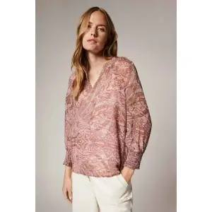 Bluza de dama semi-transparenta, cu imprimeu paisley, multicolor, 36 - 