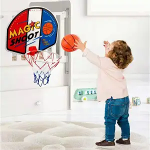 Set MINI pentru copii, Cos de basket + Minge + Pompa, pentru activitati in aer - 