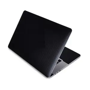 Set folii Skin pentru APPLE MacBook PRO M2 14 inch 2023, carbon negru, capac si spate - 