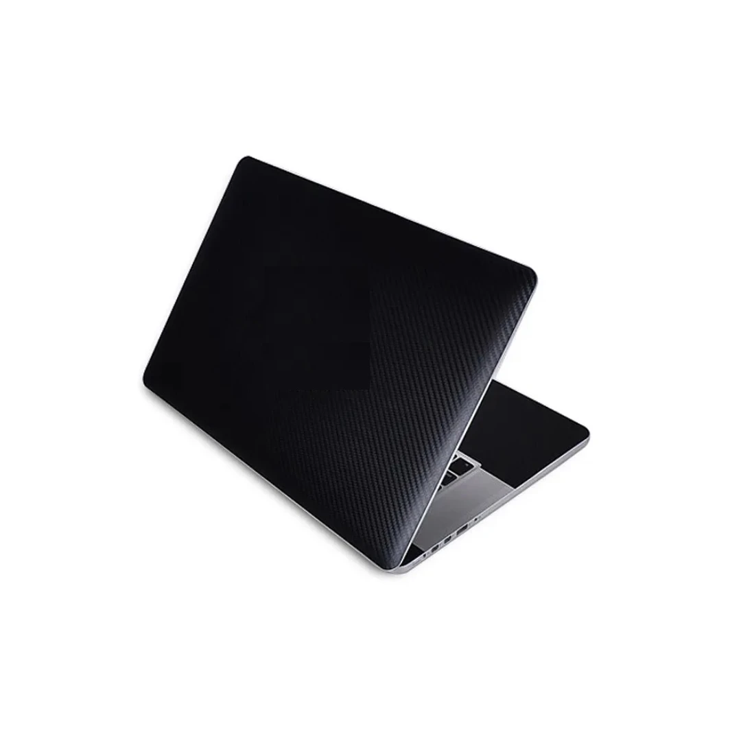Set folii Skin pentru APPLE MacBook Pro 13 inch M1 2021, carbon negru, capac si spate - 