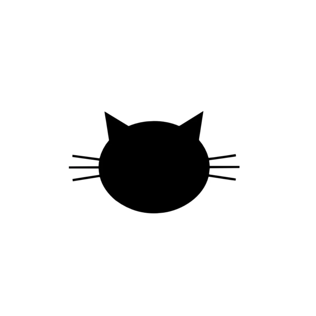 Tabla Scolara sub Forma de Autocolant pentru Scris cu Creta, Cap pisica, Neagra, 100 x 100 cm - 