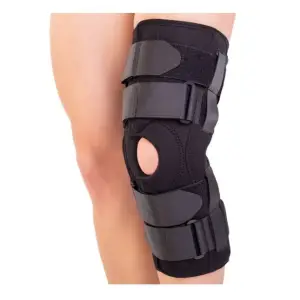 Orteza de genunchi mobila cu suport patelar si articulatii laterale, Triamed Triagen Extra, Negru, 3 - 