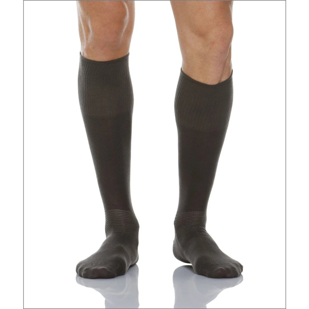 Ciorapi pentru diabetici Relaxsan Calzino Lungo, cu fibre de Argint X-Static, unisex, fara compresie, Negru, 1 - 