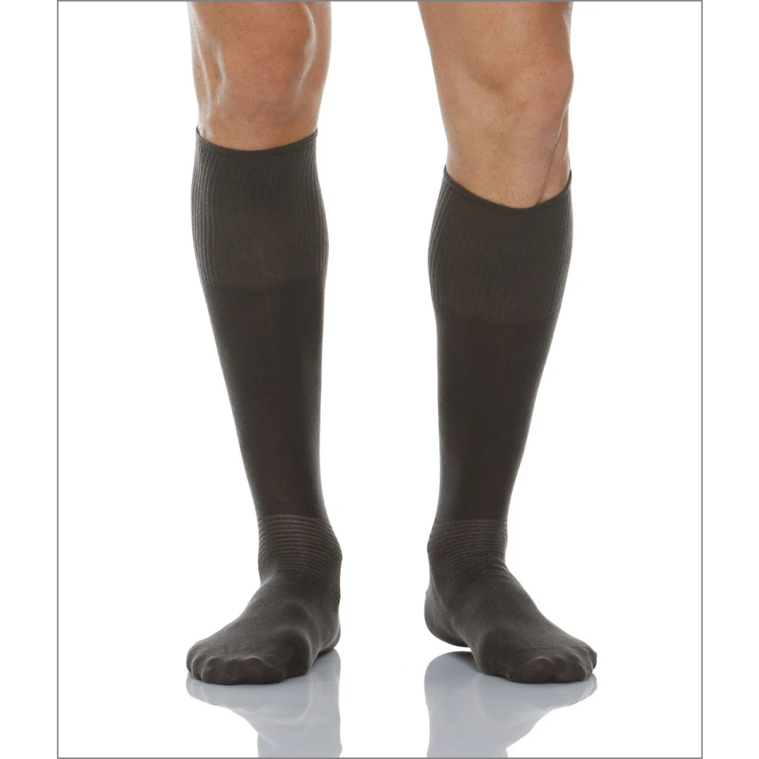 Ciorapi pentru diabetici Relaxsan Calzino Lungo, cu fibre de Argint X-Static, unisex, fara compresie, Negru, 4 - 