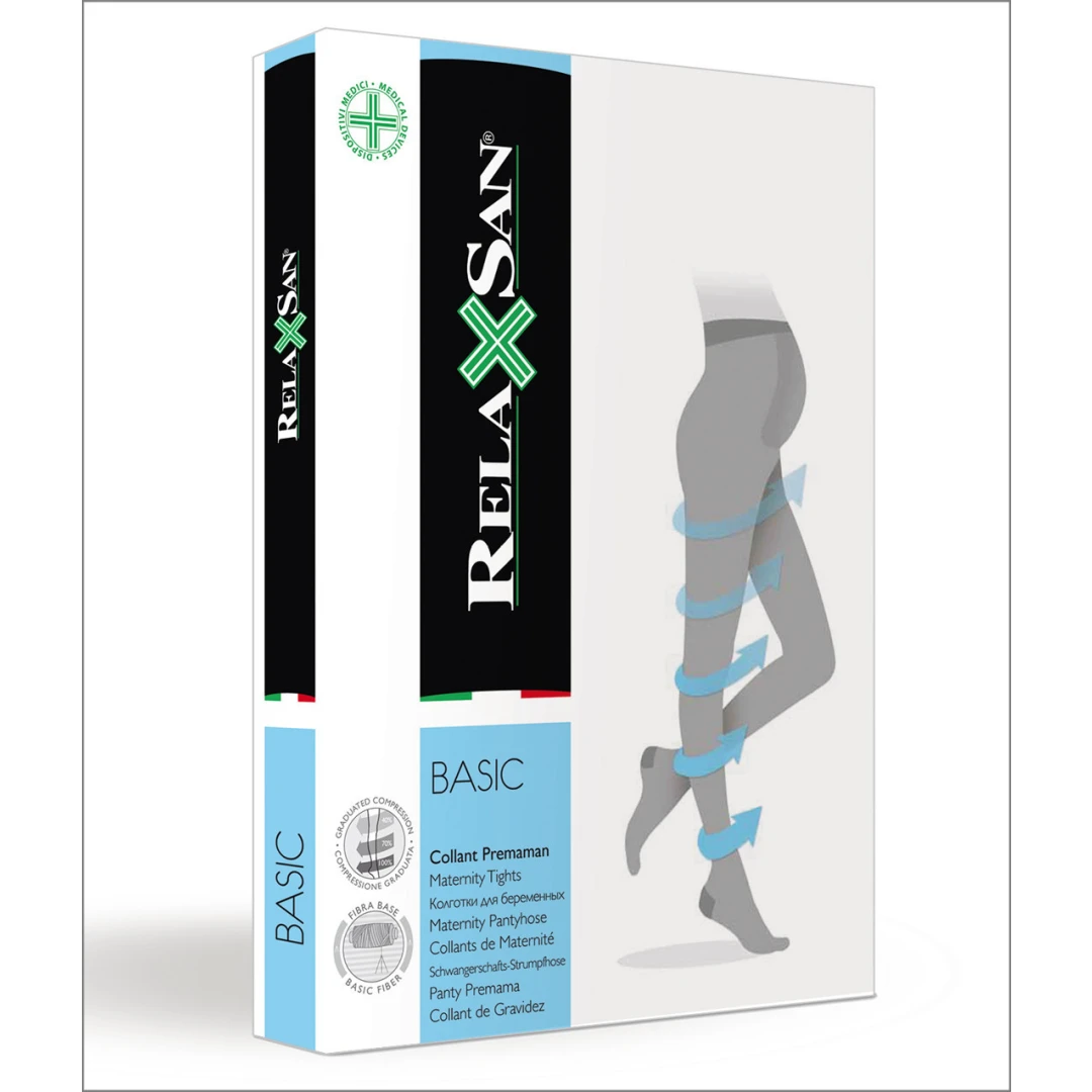Ciorapi compresivi gravide medicinali Relaxsan 790, tip pantalon 12-17mm Hg, 70 DEN, Negru, 1 - 