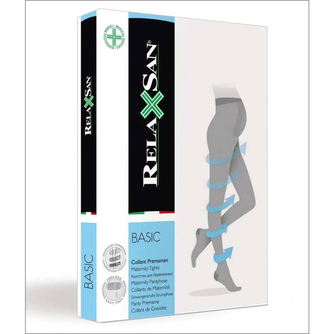 Ciorapi compresivi gravide medicinali Relaxsan 790, tip pantalon 12-17mm Hg, 70 DEN, Negru, 2 - 