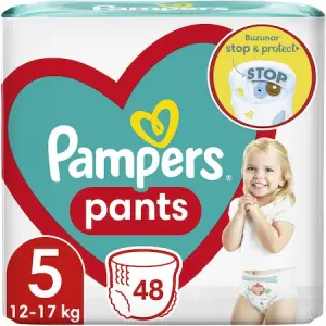 Scutece-chilotel Pampers Pants Jumbo Pack Marimea 5, 12-17 kg, 48 buc - 
