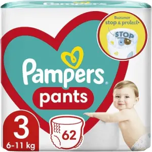 Scutece-chilotel Pampers Pants Jumbo Pack Marimea 3, 6-11 kg, 62 buc - 