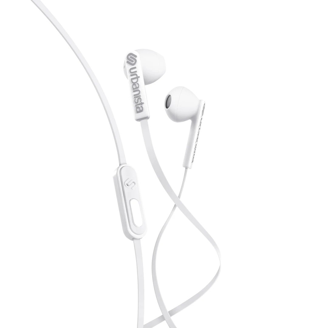 Casti audio In-Ear Urbanista San Francisco, microfon, cablu 1.2 m, alb - 