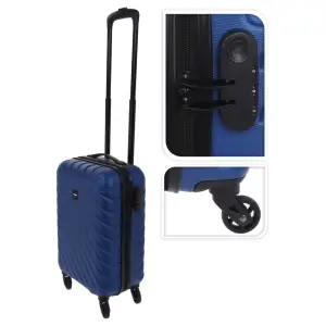 ProWorld Valiză Diamond Design, 28 L, albastru închis - În această valiză elegantă de 28 L, de la ProWorld, vă puteți împacheta cu ușurință toate bagajele. Cele patru roți duble de sub troler vă permit să c...