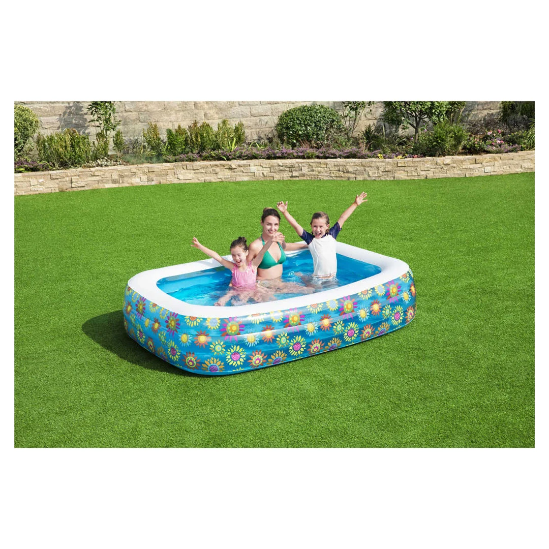 Bestway Piscină gonflabilă pentru copii, albastru, 229x152x56 cm - Scoateți-vă familia din casă și petreceți timp la soare, cu piscina gonflabilă de la Bestway. Material durabil: Piscina este realizată din PVC, care o...