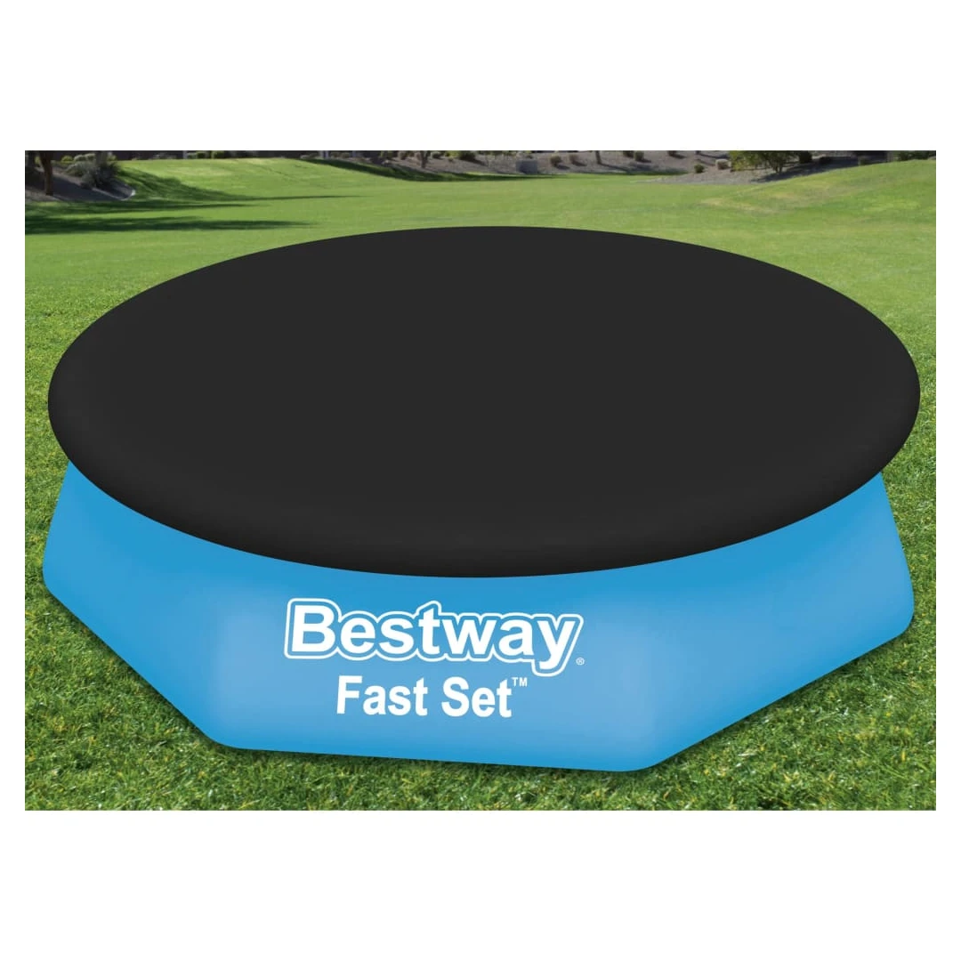 Bestway Prelată de piscină Fast Set Flowclear, 240 cm - Păstrați-vă piscina curată, fără insecte și alte resturi, atunci când nu este utilizată, cu această prelată pentru piscină Fast Set Flowclear de la Be...